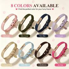 Lightweight PU Litchi Grain Soft Leather Customized Dog & Cat Collar, Sweet & Cute, Engraved Nameplate - Multicolor - View 3