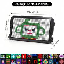RGBIC Mecha Style Pixel Night Light, Smart Gaming LED Panel, Wireless App Control, DIY Graffiti And Programmable Animation Patterns & Text, Vibrant Atmosphere Light, Gaming Room Bedroom Decor, Perfect Surprise Gift For Gamers, Teens And Friends - Black - View 3