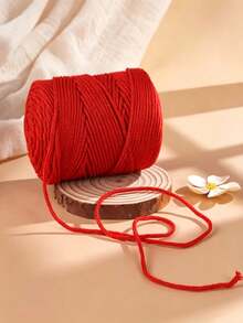 2Pcs Roll 2mm Round Braided Hollow Cotton Macrame Cord Soft Smooth Odorless Colorfast Anti-Split Crochet Yarn DIY Hand Knitting Thread For Making Summer Straw Hat Handbag Slipper Crossbody Wallet Cup Pad Handmade Craft Supplies - Multicolor - View 3