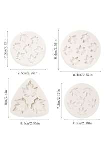 1/4Pcs Maple Leaf Silicone Fondant Mold Set, Nonstick Gummy & Chocolate Molds, Easy-Release Craft Tool For Cake Decorating, Polymer Clay, Candy Making & DIY Crafts (Reusable) - Beige - View 3