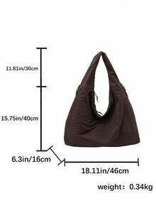 Fashionable Solid-Color Shoulder And Underarm Bag With Large Capacity, Multiple Pockets And Multiple Compartments - Dark Grey - View 1