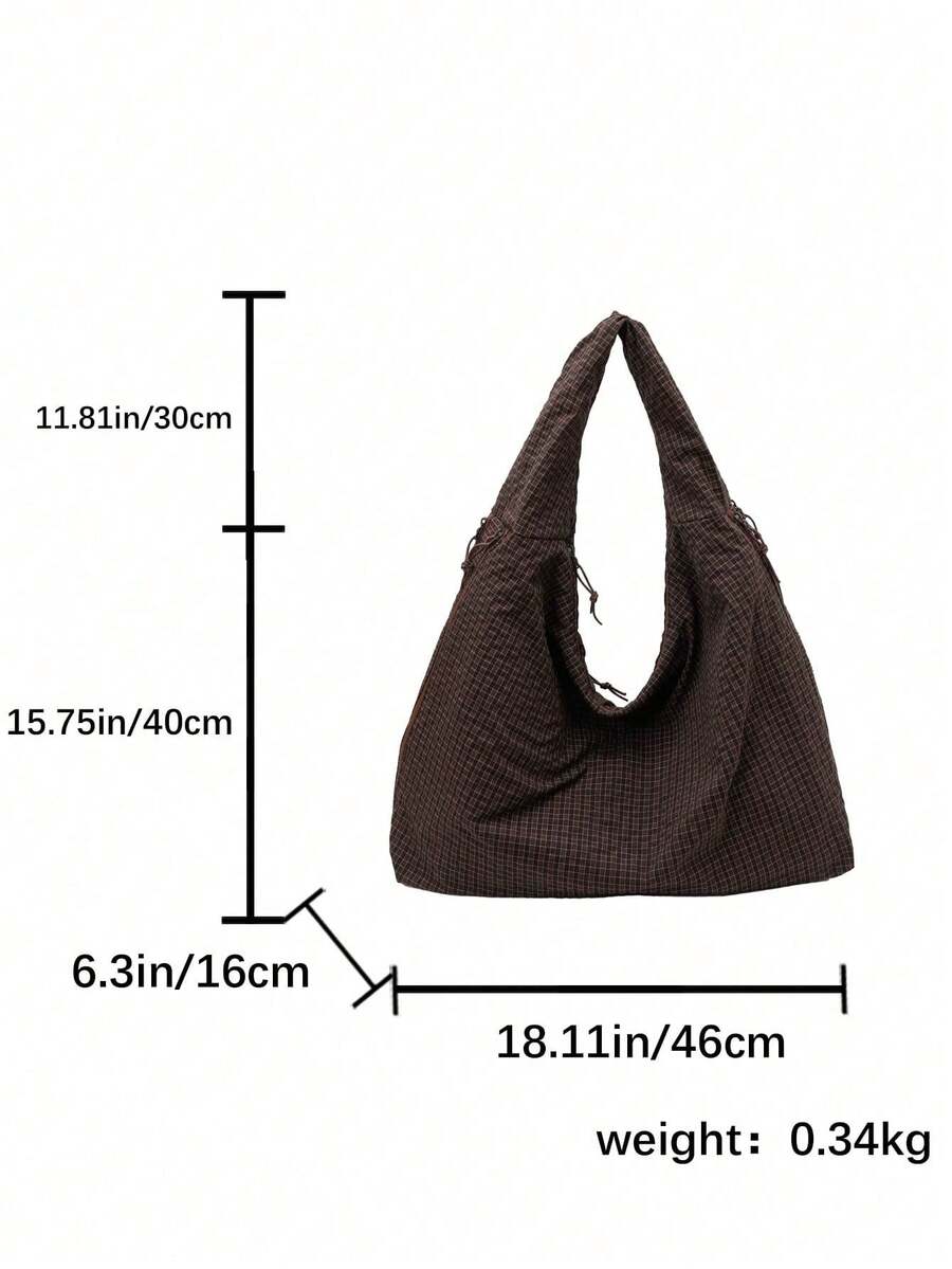 Fashionable Solid-Color Shoulder And Underarm Bag With Large Capacity, Multiple Pockets And Multiple Compartments - Dark Grey - View 1