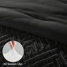 Zzlpp - 7 Piece Complete Duvet Set, Cream Tufted Bed In A Bag With Duvet And Sheets, All Season Boho Bedding Set With 1 Duvet, 2 Decorative Pillowcases, 2 - 黑色 - 查看 6