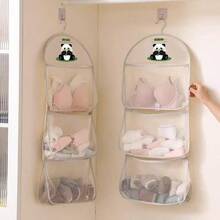 1pc Panda Theme Nylon Hanging Storage Bag, For Underwear And Socks, Breathable Mesh, Can Be Hung On Wall Or Door, Multi-Compartment Design, Suitable For Bedroom, Bathroom And Kitchen, Portable Wardrobe,Bedroom Room Decor,Back To School - Multicolor - View 1