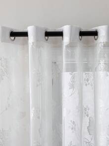 1PC Ivory Lace Curtain, Rustic Style, Simple Butterfly Floral Pattern Lace Curtain, Suitable For Living Room, Bedroom, Kitchen And Other Windows, Eyelet Design Privacy Lace Curtain - 1PC - View 5