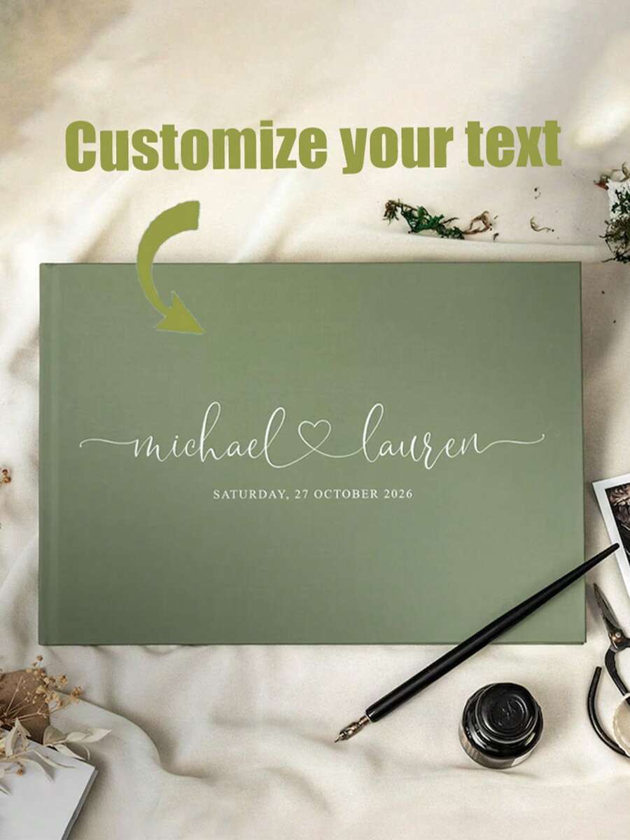 Personalized Wedding Guest Book & Couple Commemorative Photo Album - Customizable Photos/Text/Signature Pages, Suitable For Engagement, Anniversary, Wedding Guest List, Premium Paper Wedding Banquet Book - Multicolor - View 1