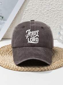 1件女款 Jesus Is LORD 字母印花做舊時尚沙灘旅行可調節軟頂棒球帽 - A - 查看 20