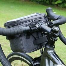 Large Capacity Bicycle Handlebar Bag, Foldable Handlebar Bag With Phone Holder, Multi-Pocket Multi-Function Storage - Multicolor - View 1
