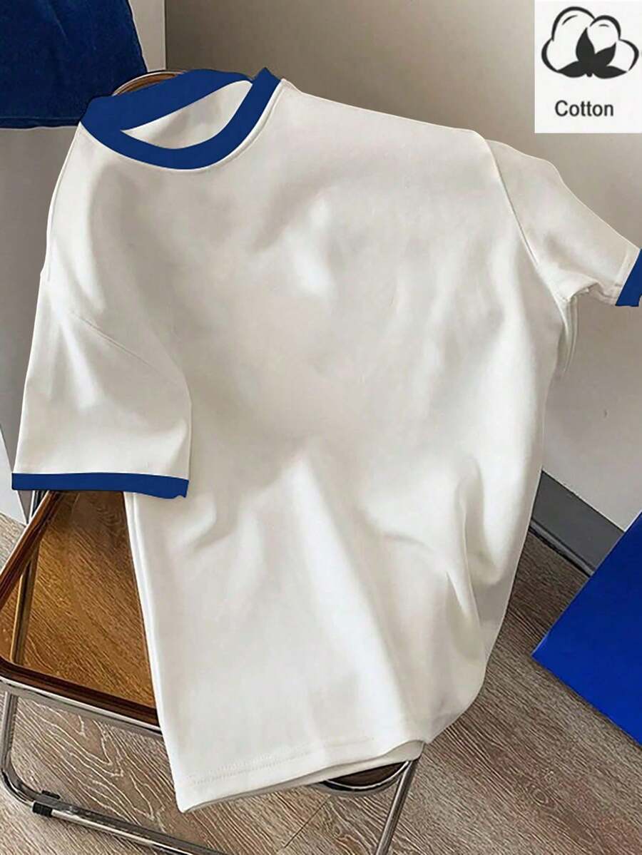 Manfinity Hypemode Men's Minimalist Casual Color Block Short Sleeve T-Shirt - Multicolor 4 - View 1