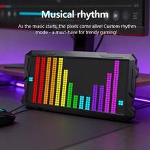 RGBIC Mecha Style Pixel Night Light, Smart Gaming LED Panel, Wireless App Control, DIY Graffiti And Programmable Animation Patterns & Text, Vibrant Atmosphere Light, Gaming Room Bedroom Decor, Perfect Surprise Gift For Gamers, Teens And Friends - Black - View 7