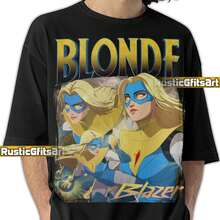 Camiseta BLONDE BLAZER DISPATCH, Camiseta Blonde Blazer, Camisetas Vintage Bootleg Mandy Dispatch, Regalo para Fans de Radiant Luminary - Negro - Ver 1