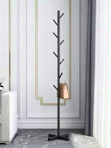 Freestanding Metal Coat Rack, Tree-Shaped Design With Multiple Hooks, Space-Saving, Suitable For Coats, Hats And Bags, Perfect For Entryway, Bedroom, Living Room And Student Apartment Use - Black - View 8