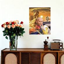 2D Flat Decorative Painting, 1 Piece 2D Flat Canvas Painting, Shaka Buddhist Monk Portrait Poster, Celebrity Poster, Canvas Art Wall Poster, Gift For Bedroom, Office, Living Room, Cafe, Wall Decor, Home Decor And College Dorm, Flat - Cuadros decorativos con marco - 查看 2