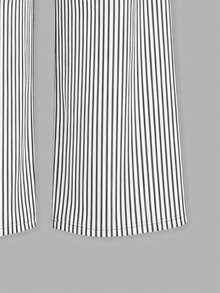 [Random 3 Pieces,Send 1 Piece]Minimal Flow Girls Vertical Stripe Wide Leg Pants, Elastic High Waist Lightweight Casual Trousers - Multicolor - View 6