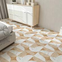 Stiker Lantai Vinyl Tempel dan Lepas 40*120CM, Pola Marmer Kayu Beige, Ubin Lantai Anti Selip Tahan Air yang Dapat Dilepas, Dekorasi Lantai Geometris Minimalis untuk Rumah Sewa, Kamar Tidur, Dapur, Kamar Mandi - Stiker lantai motif kayu - View 8