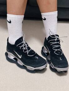 Nike Air Max Scorpion 復古 舒適簡約減震透氣 低筒 休閒跑步鞋 女款 黑銀 - 黑銀 - 查看 1