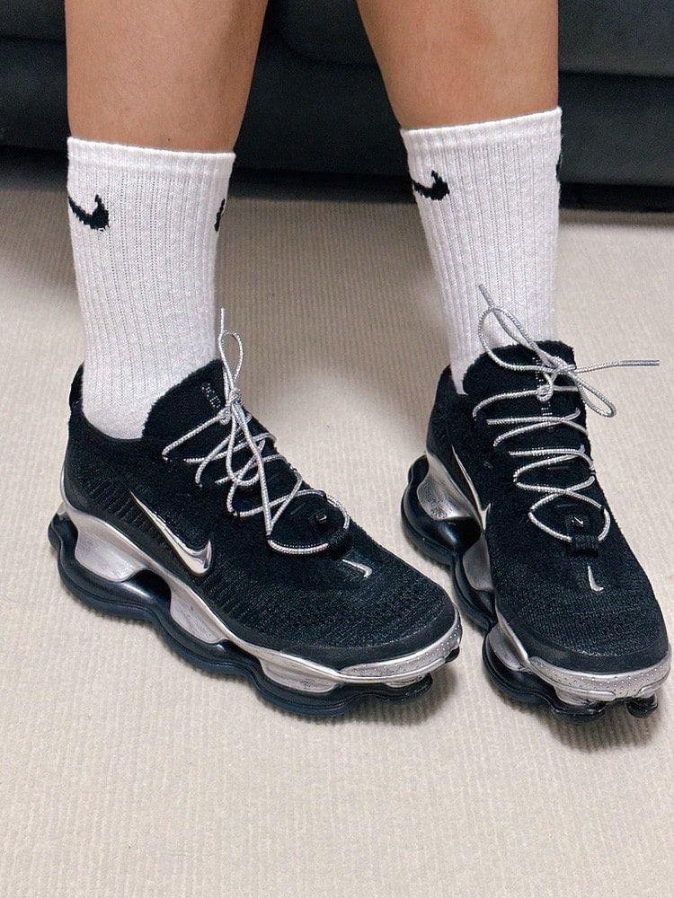 Nike Air Max Scorpion 復古 舒適簡約減震透氣 低筒 休閒跑步鞋 女款 黑銀 - 黑銀 - 查看 1