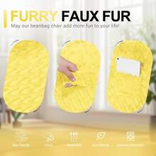 2-Leg Bean Bag Chair, Giant Bean Bag Chairs For Adults, Large Bean Bag Chairs With Memory Foam Filling, Large Bean Bag Chairs With Plush Cover - Gray - 黃色 - 查看 6