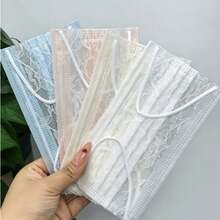 40/20/10pcs Lace Lightweight Breathable Disposable Face Masks, High Aesthetic, Suitable For Home, Office And Outdoor Use - Multicolor - View 3