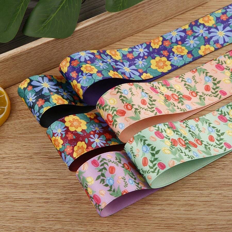 Ruban imprimé DIY nœud accessoires pour cheveux vêtements chaussures chapeaux boîte cadeau décoration florale ruban