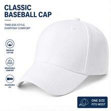 1pc Fashionable Minimalist Solid Color Baseball Cap, Casual Versatile, Suitable For All Seasons, Sun Protection & UV Protection, Unisex, High-Quality Outdoor Sports, Adventure, Beach Vacation Gift For Family And Friends - White - View 2