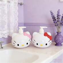 Sanrio 1/Pc Cute Cartoon Hello Kitty Liquid Dispenser Bottle, Cat-Shaped Dispenser Bottle, Hand Soap Storage Bottle, Press-Type Hand Soap Dispenser, Bathroom Accessories, Birthday Gift, Travel Accessories, Graduation Season, Back To School, Wedding, Restaurant - Multicolor - View 2