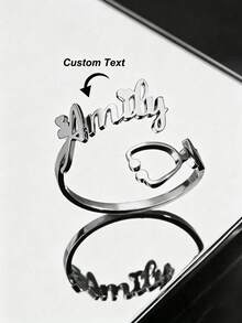 1 pieza Anillo personalizado con nombre de enfermera, con estetoscopio y latido del corazón, acero inoxidable minimalista, regalo perfecto para enfermeras/estudiantes de medicina, anillo con nombre personalizado, joyería para mujeres, regalo personalizado, temporada de graduación, Acción de Gracias, Día de la Enfermera, regalo de Navidad - Multicolor 2 - Ver 5