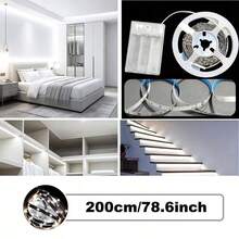 LQHZMYY Tira de luz LED de cocina alimentada por USB con interruptor de barrido manual, control de interruptor de gesto de onda simple, cinta adhesiva de doble cara incluida, perfecta para fondo de espejo, iluminación de TV y electrodomésticos, iluminación de cocina | Tira LED moderna | Luz de relleno para transmisión en vivo, luz de gabinete de cocina - Blanco - Ver 13