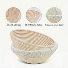 Woven Rattan Bread Fermentation Basket With Liner, Suitable For Baking Sourdough Bread, Multi-Functional Kitchen Tool, Multiple Sizes Available, Perfect For Fermenting Yeast Bread Dough - Multicolor - View 11