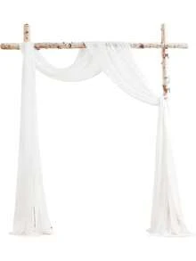 1/2pcs Arch-Shaped Drape Fabric Half Panel 4.4 Yards Sheer Backdrop Curtain, Suitable For Party, Ceiling, Wedding Arch, Reception, Christmas And Other Decorations - Multicolor - View 12