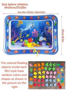 Children's Inflatable Water Park Mat, Supports Physical And Sensory Development, Colorful Underwater Scene, Comes With Floating Toys (Random Style) - Multicolor - View 12