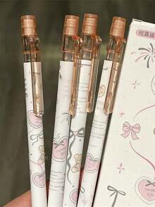 4支裝奶油藍緞帶兔子自動鉛筆 高品質學生文具套組 開學季適用 - 兔子絲帶鉛筆 - 查看 10