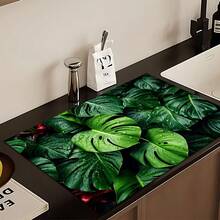 1件裝 熱帶植物圖案印花吸水墊，咖啡機吸水墊、水槽瀝水墊、杯子吸水墊，居家裝飾，廚房用品、浴室用品，廚房檯面裝飾 - 彩色 - 查看 7