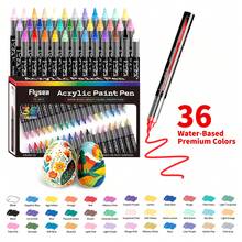 Flysea New Direct Liquid Acrylic Marker Pens, 12-36 Colors Art Fluorescent Marker Set, Opaque Watercolor Pens For Art Students DIY, Back To School - Multicolor - View 13