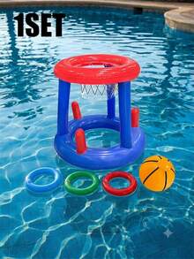 Portable Inflatable Basketball Hoop Set, Suitable For Pool Parties, Inflatable Water Basketball Hoop With Ball, Swimming Pool Accessories, Suitable For Adult Family Entertainment, Outdoor Leisure, Summer Parties, Beach, Lake, Water Games, Beach Essential - Multiple Styles - View 12