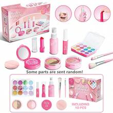 1 Set Girls Pretend Play Makeup Kit, Non-Applicable, Luxury Cosmetic Simulation Fashion Toy Set -- Includes Realistic Lipstick, Eyeshadow, Brushes, Etc. Some Parts Sent Randomly - Multicolor - View 13