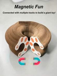 A Foldable Claw Grinding Tool, A Cat Toy In The Style Of A Portable Accordion, With A Bell Bag Made Of Interactive Cardboard, Durable And Suitable For Claws, Is An Ideal Choice For Cats To Have Fun Playing. - Multicolor - View 7
