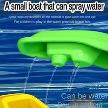 6pcs Rainbow Stackable Baby Bath Boat Toys - Summer Musical Water Games - Children's Easter Gift (Random Boat Color) - Multicolor - View 9