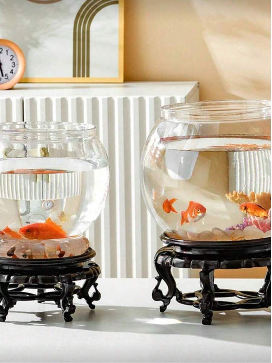 1件透明壓克力魚缸，桌面微景觀裝飾，適用於客廳、居家鬥魚缸 - 無色 - 查看 1