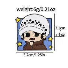 1/10入《One Piece》可愛Q版草帽一伙琺瑯領章針，路飛、索隆、娜美、喬巴金屬胸針徽章，背包夾克裝飾粉絲禮物 - 彩色 - 查看 11