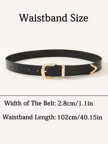 1pc Classic Buckle Belt, Solid Color Elegant PU Leather Belt, Can Be Matched With Skirts And Pants, Suitable For Daily Commute Or Casual Outings, Fashion Design Minimalist Style, College, Daily Belt - Multicolor - View 6