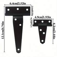 4pcs T-Hinge, Heavy Duty Barn Door Hinge, Suitable For Hinge Wood Fence, Yard, Barn Door, Shutter - Black - View 4