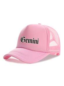 Rosa Mesh Trucker Cap mit Buchstaben-Logo, atmungsaktive Sommerkappe für Frauen, verstellbare Baseballkappe mit Sonnenschutz, Streetwear-Accessoire für Outdoor - Pink - Übersicht 21