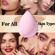 16Pcs/4pcs Pink All-In-One Makeup Prep Kit With Bow Plush Hairband Multi-Size Dry Wet Beauty Sponge Triangle Velvet Powder Puff Silicone Brush Cleaner Bowl Cosmetic Tools For Foundation Loose Powder - Pink - View 4
