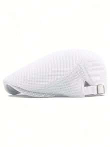 Gorra de estilo newsboy de malla de unicolor para uso diario para hombres - Blanco - Ver 1