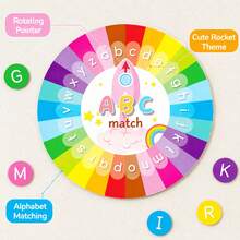 Quixorblex 1 Set Rainbow ABC Letter Matching Felt Pieces, Montessori Colorful Round Letter Cards, Teacher Teaching Aid Learning Supplies, Classroom Learning Home Practice Back To School - Multicolor - View 11