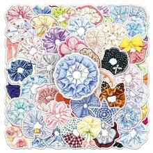 56pcs Bubble Hair Tie Stickers, Artistic Fresh Hand-Drawn Cartoon Waterproof Decorative Phone Case Stickers - Multicolor - View 1
