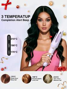 Automatic Rotating Curling Iron, One-Key Rotating Hair Clip, Ceramic Curling Iron, Multi-Temperature Settings, Easily Create Perfect Curls - UK Plug(220-240V) - View 8