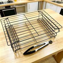 Schwarzes 3-stöckiges Kühlregal aus Kohlenstoffstahl mit hitzebeständigen Lebensmittelzangen, rostfreies stapelbares Backkühlblech, leicht zu reinigen, platzsparendes stapelbares Design, geeignet zum Backen, Braten, Grillen, Küchenzubehör für Zuhause - Schwarz - Übersicht 8