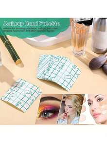 100/50/25/15/5 piezas Paletas de maquillaje desechables, accesorios de herramientas de maquillaje, bandejas de mezcla de colores, herramientas de accesorios de belleza, regalos, portátil para viajes, artículos esenciales de viaje de alto valor - Multicolor - Ver 9